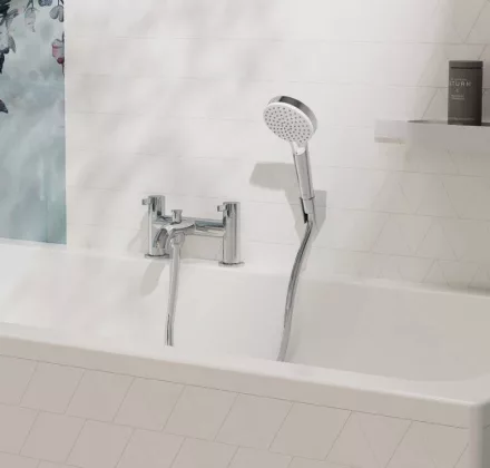 Hansgrohe Zesis S 2 lyukú kádperemre szerelhető csaptelep váltószeleppel és kézizuhannyal, króm 74424000