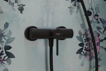 Hansgrohe Zesis S egykaros zuhanycsaptelep falsíkon kívüli szereléshez, matt fekete 74622670