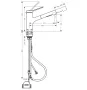 Hansgrohe Zesis M33 konyhai csaptelep 140, kihúzható fejjel és sBox light, króm 74803000