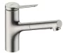 Hansgrohe Zesis M33 konyhai csaptelep 140, kihúzható fejjel és sBox light, rozsdamentes acél hatású 74803800