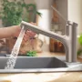 Hansgrohe Zesis M33 egykaros konyhai csaptelep kihúzható zuhanyfejjel, rozsdamentes acél hatású 74821800