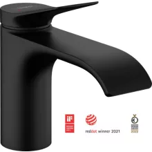   Hansgrohe Vivenis egykaros mosdócsaptelep 80, automata lefolyógarnitúrával, matt fekete 75010670