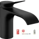 Hansgrohe Vivenis egykaros mosdócsaptelep 80, automata lefolyógarnitúrával, matt fekete 75010670