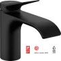 Hansgrohe Vivenis egykaros mosdócsaptelep 80, automata lefolyógarnitúrával, matt fekete 75010670