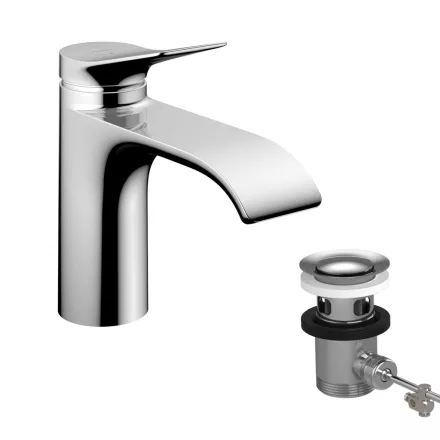 Hansgrohe Vivenis egykaros hidegindítású mosdó csaptelep 80 automata lefolyógarnitúrával, króm 75014000