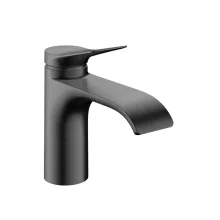   Hansgrohe Vivenis egykaros hidegindítású mosdó csaptelep 80 automata lefolyógarnitúrával, szálcsiszolt fekete/króm 75014340