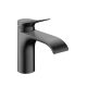 Hansgrohe Vivenis egykaros hidegindítású mosdó csaptelep 80 automata lefolyógarnitúrával, szálcsiszolt fekete/króm 75014340