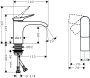 Hansgrohe Vivenis egykaros hidegindítású mosdó csaptelep 80, szálcsiszolt fekete/króm 75015340