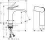Hansgrohe Vivenis Egykaros mosdócsaptelep 110 hidegindítású, lefolyógarnitúra nélkül, szálcsiszolt fekete/króm 75024340