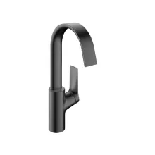   Hansgrohe Vivenis mosdócsaptelep elforgatható kifolyóval, lefolyógarnitúrával, szálcsiszolt fekete/króm 75030340