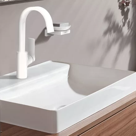 Hansgrohe Vivenis mosdócsaptelep elforgatható kifolyóval, lefolyógarnitúrával, matt fehér 75030700