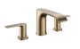 Hansgrohe Vivenis 3 lyukú mosdócsaptelep 90, automata lefolyógarnitúrával, szálcsiszolt bronz 75033140