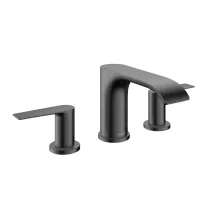   Hansgrohe Vivenis 3 lyukú mosdócsaptelep 90, automata lefolyógarnitúrával, szálcsiszolt fekete/króm 75033340