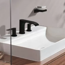  Hansgrohe Vivenis 3 lyukú mosdócsaptelep 90, automata lefolyógarnitúrával, matt fekete 75033670