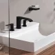 Hansgrohe Vivenis 3 lyukú mosdócsaptelep 90, automata lefolyógarnitúrával, matt fekete 75033670