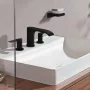 Hansgrohe Vivenis 3 lyukú mosdócsaptelep 90, automata lefolyógarnitúrával, matt fekete 75033670