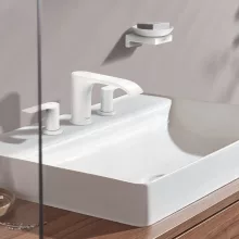   Hansgrohe Vivenis 3 lyukú mosdócsaptelep 90, automata lefolyógarnitúrával, matt fehér 75033700