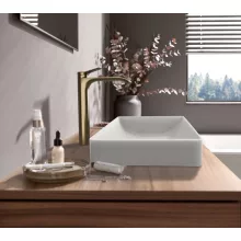   Hansgrohe Vivenis egykaros magasított mosdó csaptelep 250 automata lefolyógarnitúrával CoolStart, szálcsiszolt bronz 75044140