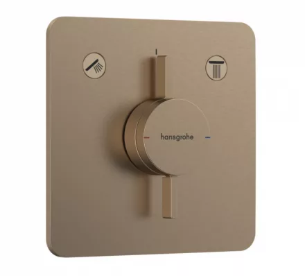 Hansgrohe DuoTurn Q 2 funkciós falsík alatti csaptelep, Water flow control, szálcsiszolt bronz 75414140