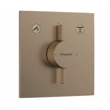   Hansgrohe DuoTurn E 2 funkciós falsík alatti csaptelep, Water flow control, szálcsiszolt bronz 75417140