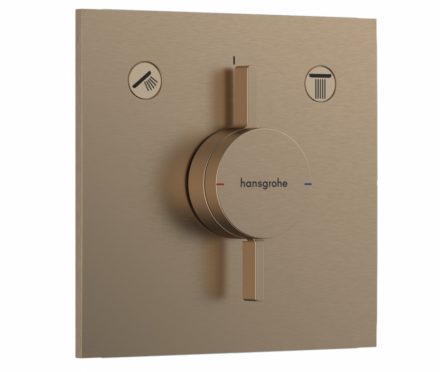 Hansgrohe DouTurn E 2 funkciós falsík alatti csaptelep, Water flow control, szálcsiszolt bronz 75417140