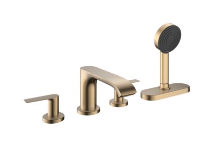 Hansgrohe Vivenis 4 lyukú, peremre szerelhető kádcsaptelep sBox-szal, szálcsiszolt bronz 75444140