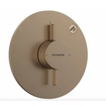   Hansgrohe DuoTurn S 1 funkciós falsík alatti csaptelep, Water flow control, szálcsiszolt bronz 75618140