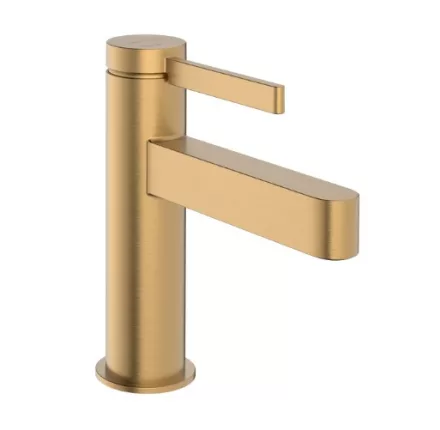 Hansgrohe Finoris egykaros hidegindítású mosdó csaptelep 100 Push-Open lefolyógarnitúrával, szálcsiszolt bronz 76012140