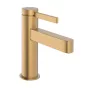 Hansgrohe Finoris egykaros hidegindítású mosdó csaptelep 100 Push-Open lefolyógarnitúrával, szálcsiszolt bronz 76012140