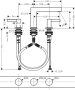 Hansgrohe Finoris 3 lyukú mosdócsaptelep 110, push-open lefolyógarnitúrával, szálcsiszolt bronz 76033140