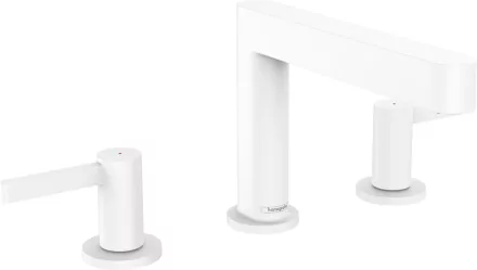 Hansgrohe Finoris 3 lyukú mosdócsaptelep 110, push-open lefolyógarnitúrával matt fehér 76033700