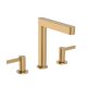 Hansgrohe Finoris 3 lyukú mosdócsaptelep 160, push-open lefolyógarnitúrával, szálcsiszolt bronz 76034140