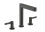 Hansgrohe Finoris 3 lyukú mosdócsaptelep 160, push-open lefolyógarnitúrával, szálcsiszolt fekete/króm 76034340