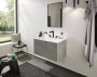 Hansgrohe Finoris 3 lyukú mosdócsaptelep 160, push-open lefolyógarnitúrával, szálcsiszolt fekete/króm 76034340