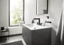 Hansgrohe Finoris 3 lyukú mosdócsaptelep 160, push-open lefolyógarnitúrával, matt fekete 76034670