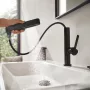 Hansgrohe Finoris mosdócsaptelep 230 kihúzható kifolyóval, lefolyógarnitúrával szálcsiszolt fekete króm 76063340