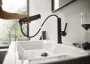 Hansgrohe Finoris mosdócsaptelep 230, kihúzható kifolyóval, lefolyógarnitúrával matt fekete 76063670