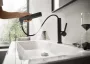 Hansgrohe Finoris mosdócsaptelep 230, kihúzható kifolyóval, lefolyógarnitúrával matt fekete 76063670