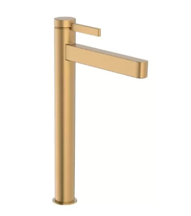 Hansgrohe Finoris egykaros hidegindítású mosdó csaptelep 260 Push-Open lefolyógarnitúrával, szálcsiszolt bronz 76072140