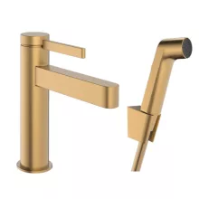   Hansgrohe Finoris mosdócsaptelep 110 bidé kézizuhannyal és zuhanytömlővel, szálcsiszolt bronz 76210140