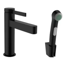   Hansgrohe Finoris mosdócsaptelep 110, bidé kézizuhannyal és zuhanytömlővel, matt fekete 76210670
