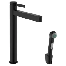   Hansgrohe Finoris mosdó csaptelep 260 lefolyógarnitúrával, bidé kézizuhannyal, matt fekete 76220670