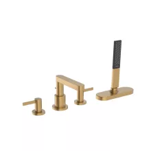   Hansgrohe Finoris peremre szerelhető kádcsaptelep 4 szerelési lyukkal, sBox-szal, szálcsiszolt bronz 76444140