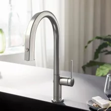   Hansgrohe Aqittura M91 vízszűrős konyhai csaptelep kihúzható zuhanyfejjel 1 jet, rozsdamentes acél 76800800