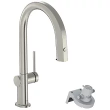   Hansgrohe Aqittura M91 Vízszűrős konyhai csaptelep 210, kihúzható zuhanyfejjel, rozsdamentes acél hatású 76803800
