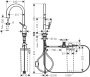 Hansgrohe Aqittura M91 Vízszűrős konyhai csaptelep 210, kihúzható zuhanyfejjel, rozsdamentes acél hatású 76803800