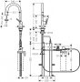 Hansgrohe Aqittura M91 Vízszűrős konyhai csaptelep 210, kihúzható zuhanyfejjel és sBox szereléssel, matt fekete 76826670