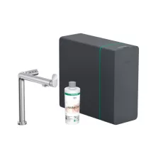  Hansgrohe Aqittura M91 vízszűrős konyhai csaptelep és szódakészítő rendszer 240, kihúzható zuhanyfejjel, 1jet, sBox 76837000
