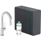 Hansgrohe Aqittura M91 Vízszűrős konyhai csaptelep kihúzható zuhanyfejjel és szódakészítő rendszer, króm 76838000