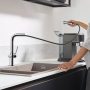 Hansgrohe Aqittura M91 Vízszűrős konyhai csaptelep kihúzható zuhanyfejjel és szódakészítő rendszer, króm 76838000